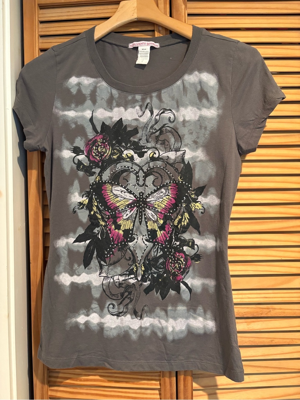 Y2K Vintage Butterfly T-Shirt Mallcore Fairy Grunge Goth 2000s Short Sleeve Top